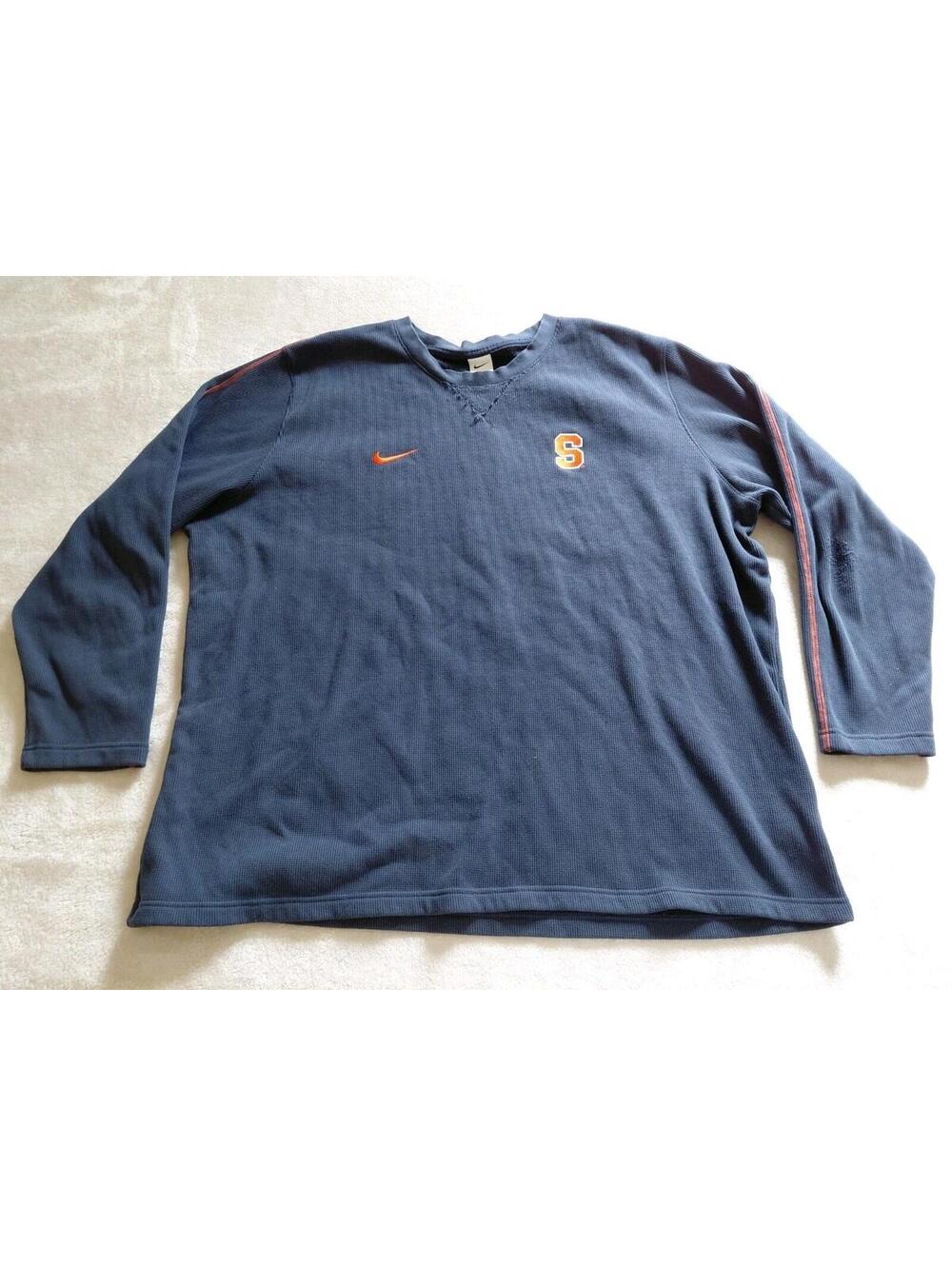 Syracuse Orange Nike Long Sleeve Shirt Mens 4XL Thermal Navy Blue Heavyweight